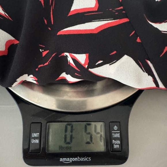 Apt. 9 Woman's Black White Red Abstract Semi Sheer Blouse US PL - Picture 11 of 12